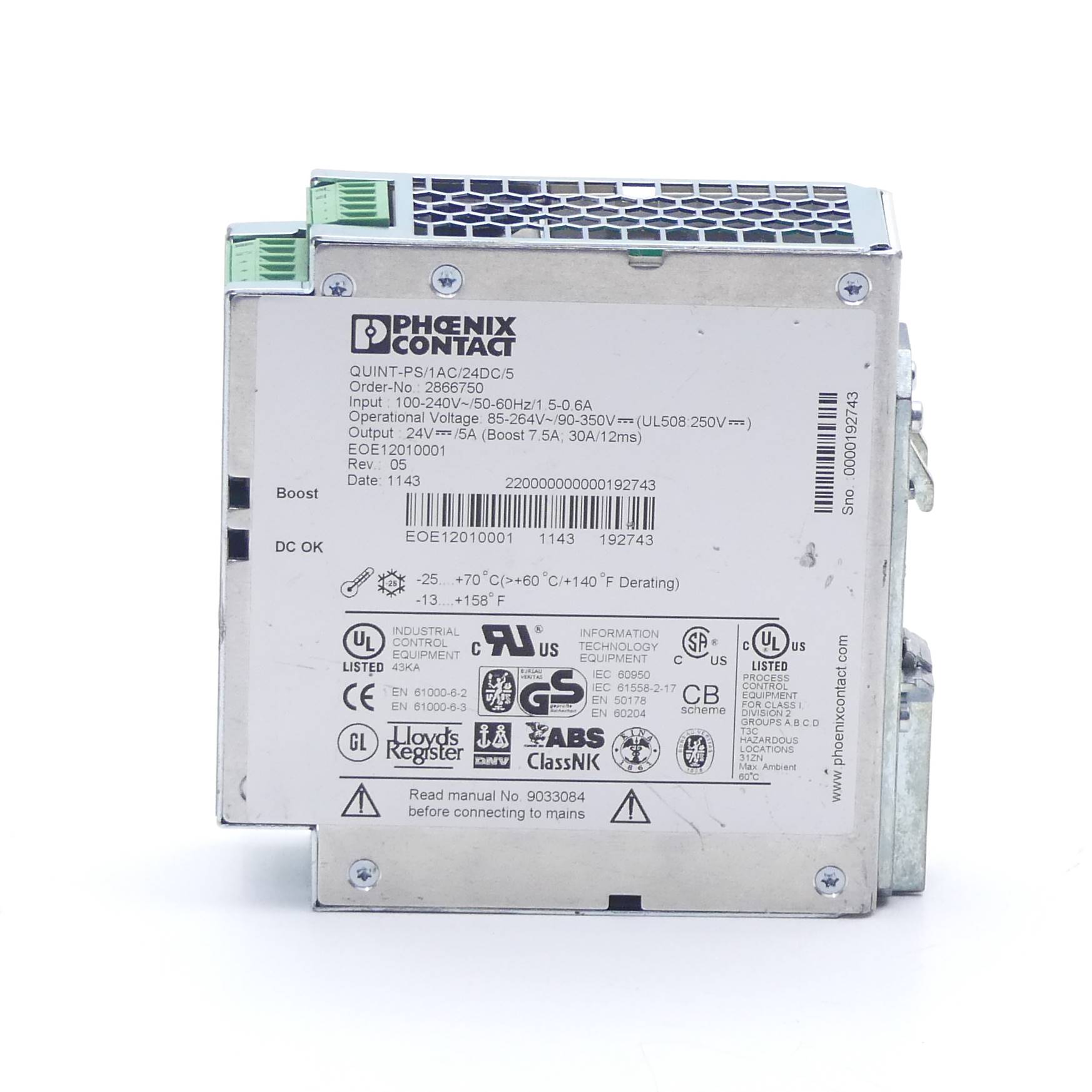 Power supply QUINT-PS/1AC/24DC/5