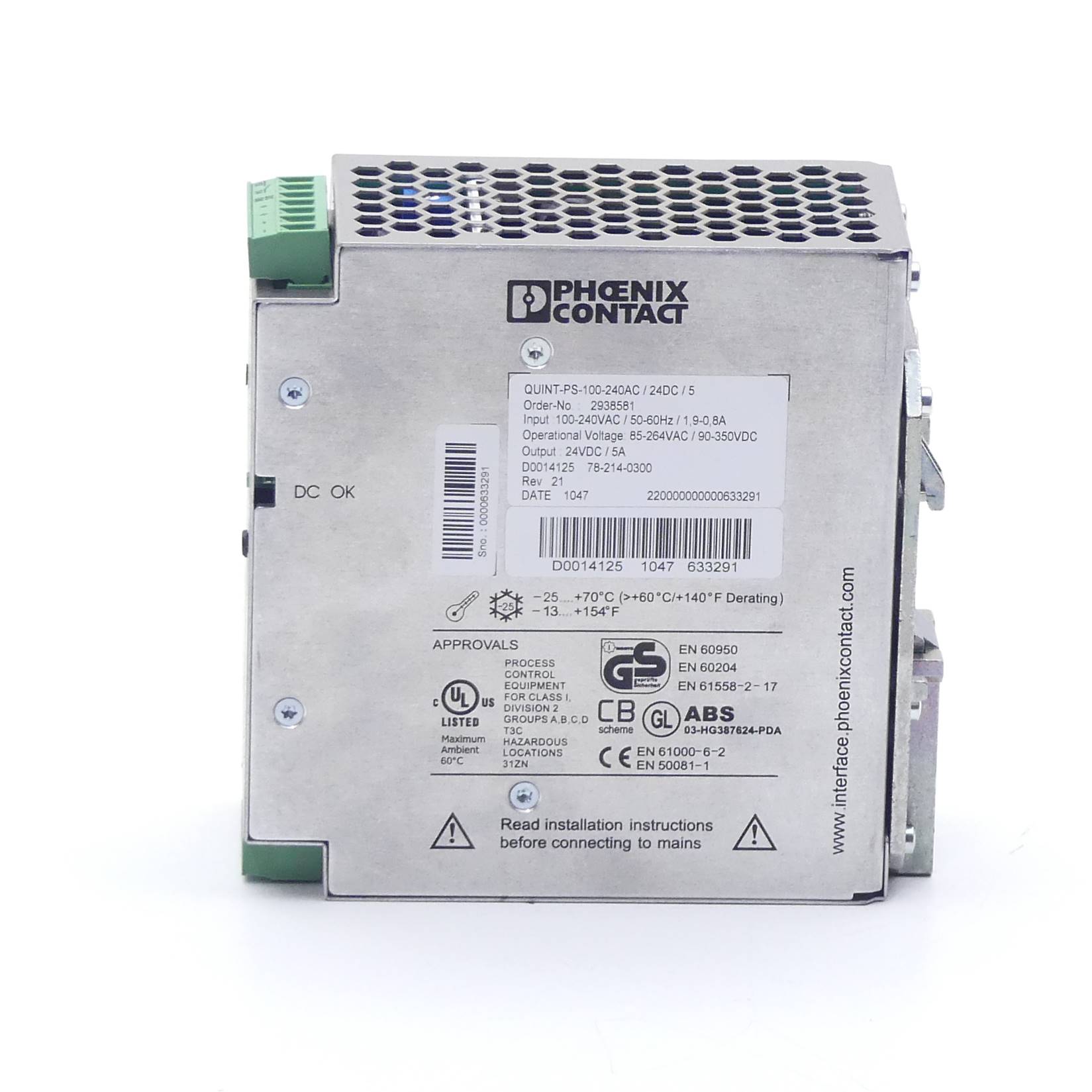 Netzgerät QUINT-PS-100-240AC/24DC/5