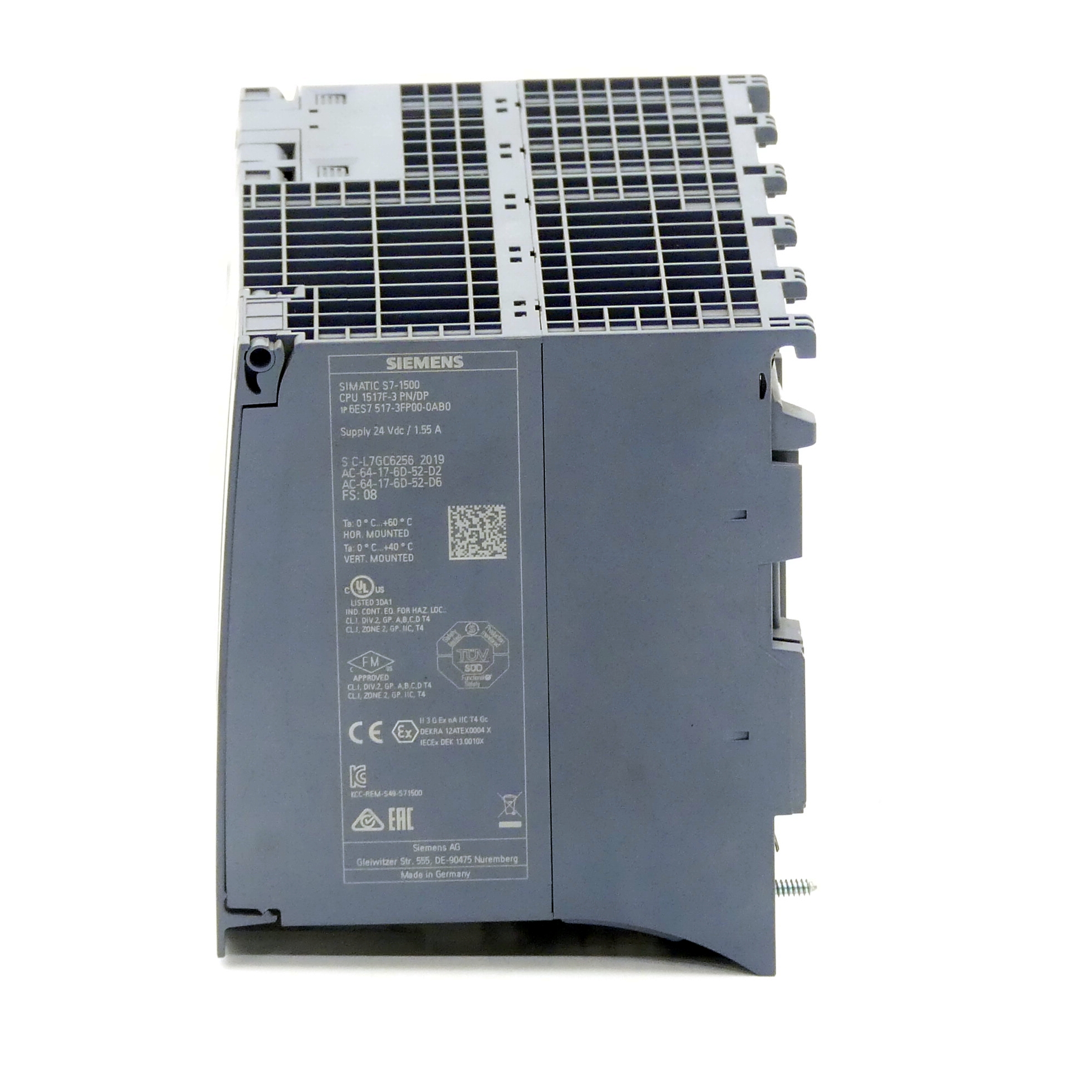 central processing unit with work memory 