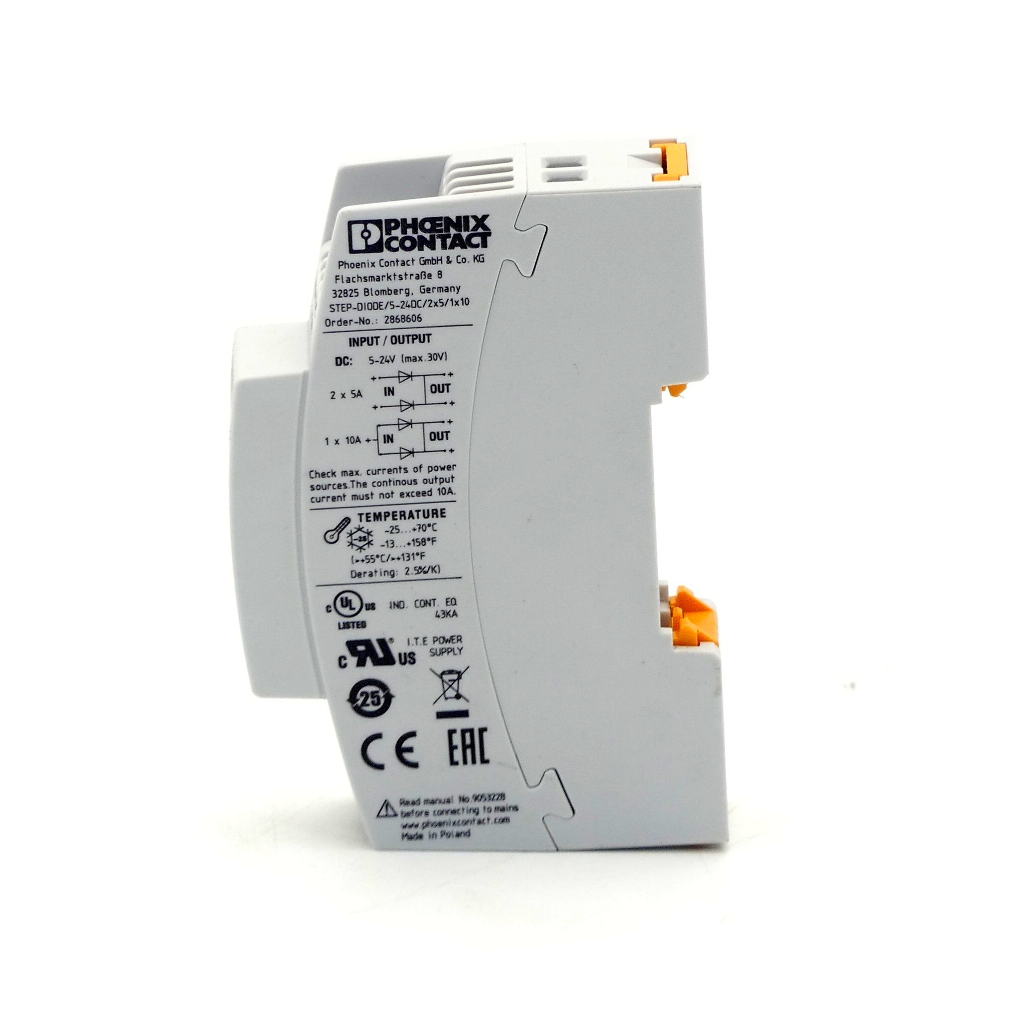 DIN rail redundancy module