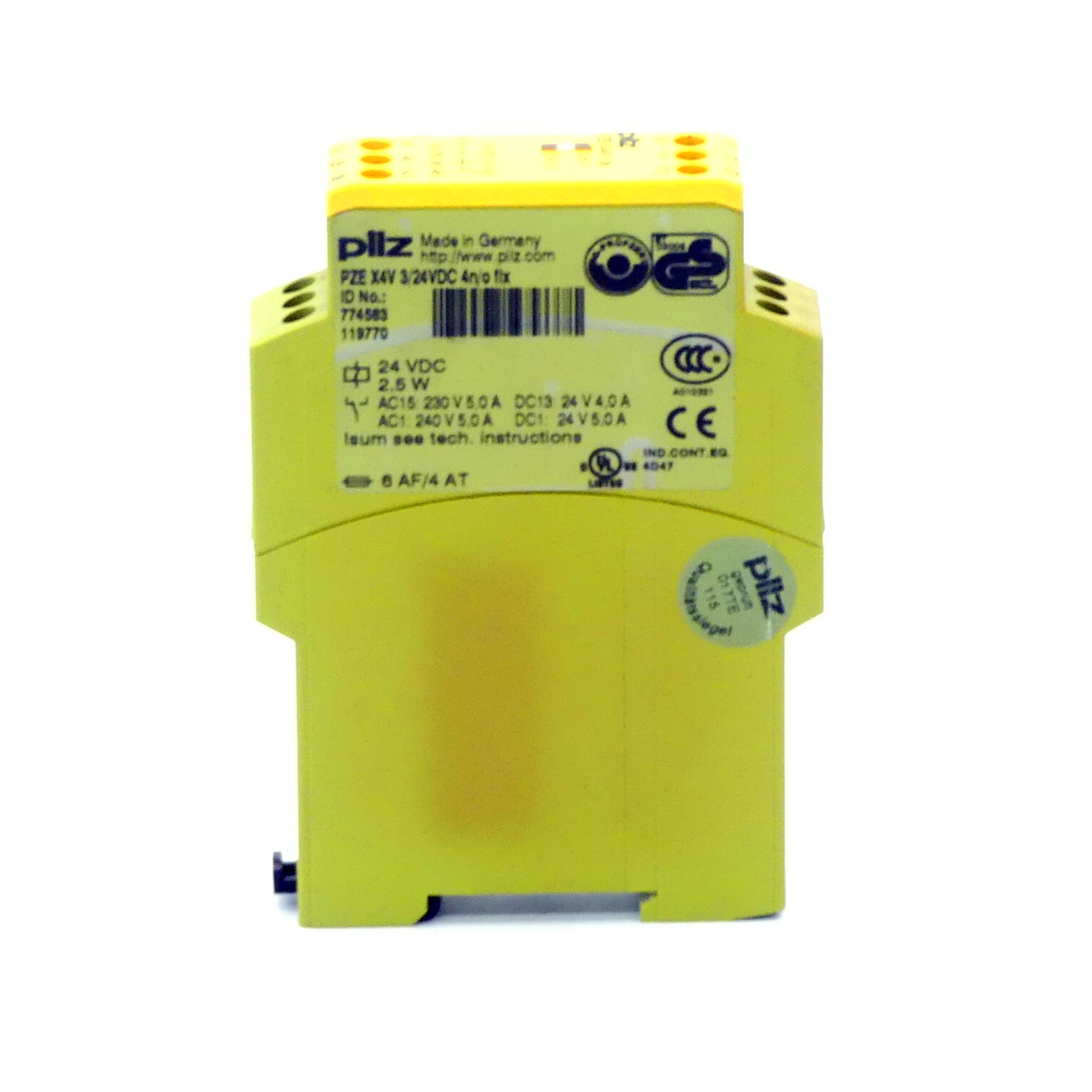 Safety relay PZE X4V 3/24VDC 4n/o fix 