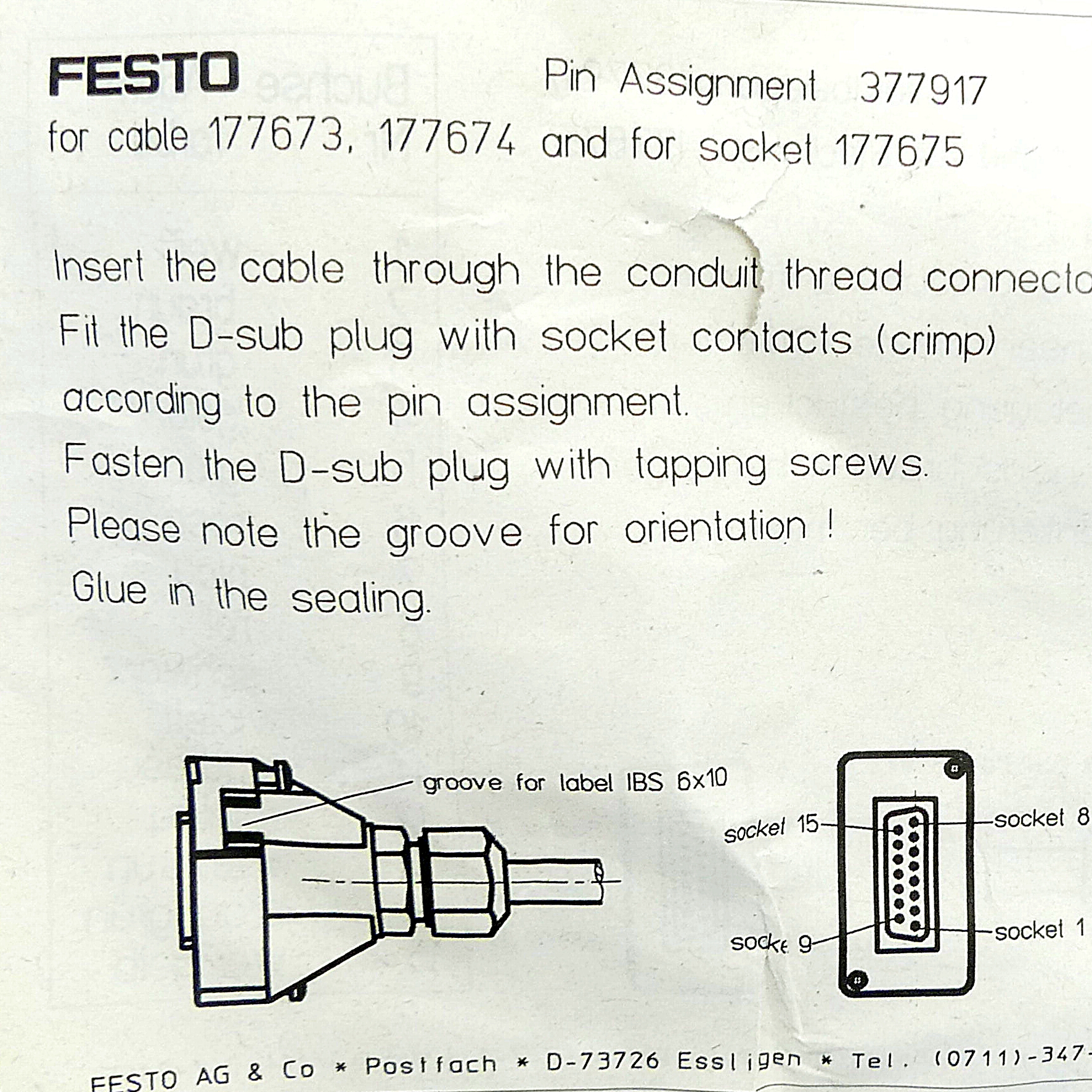 Cable KMPV-SUB-D-15-5