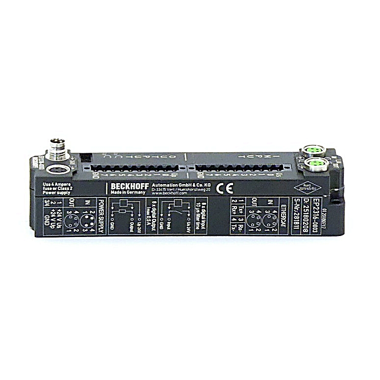 EtherCAT Box, 8 channel digital input / output 