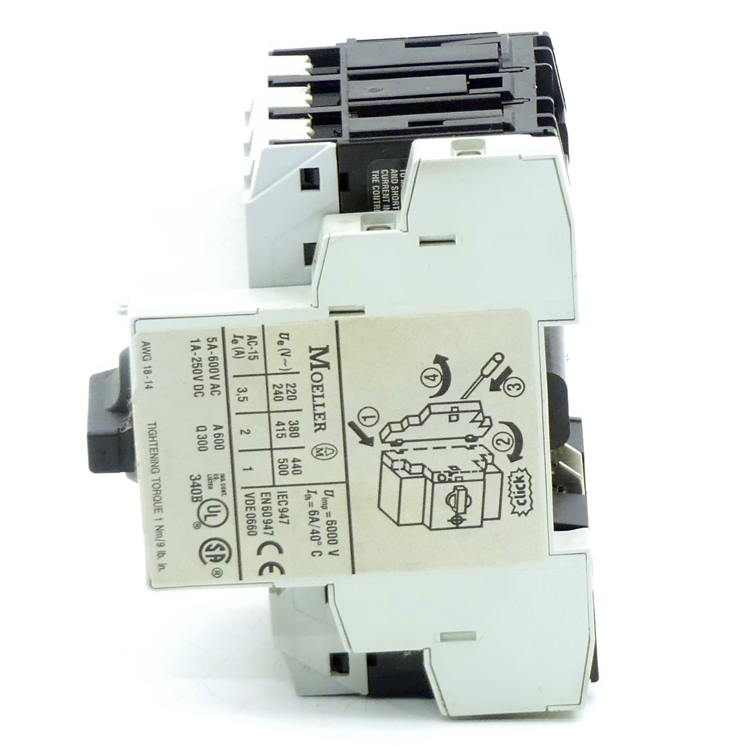Motor protection switch with auxiliary contact