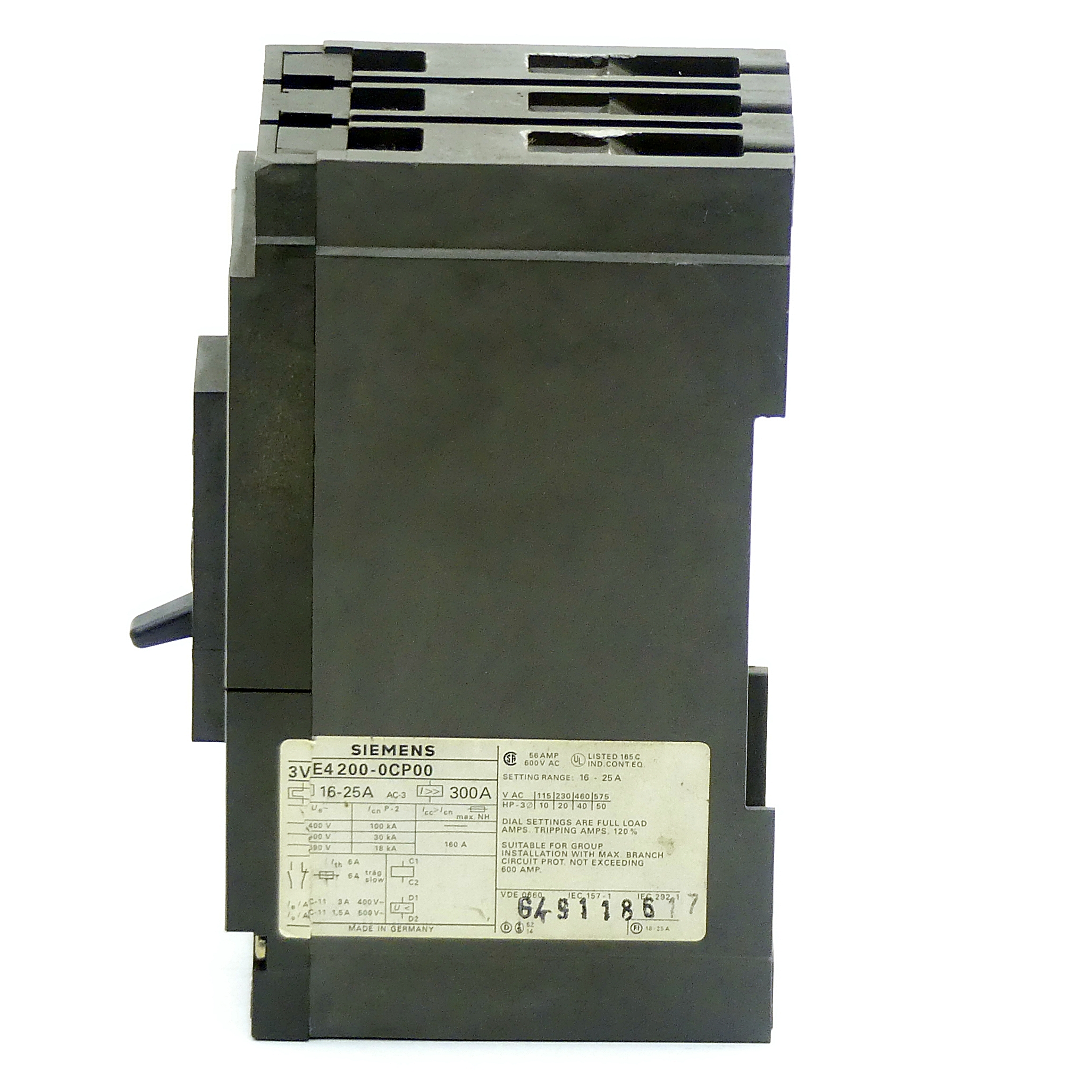 Circuit breaker for motor protection up to 63A  Used