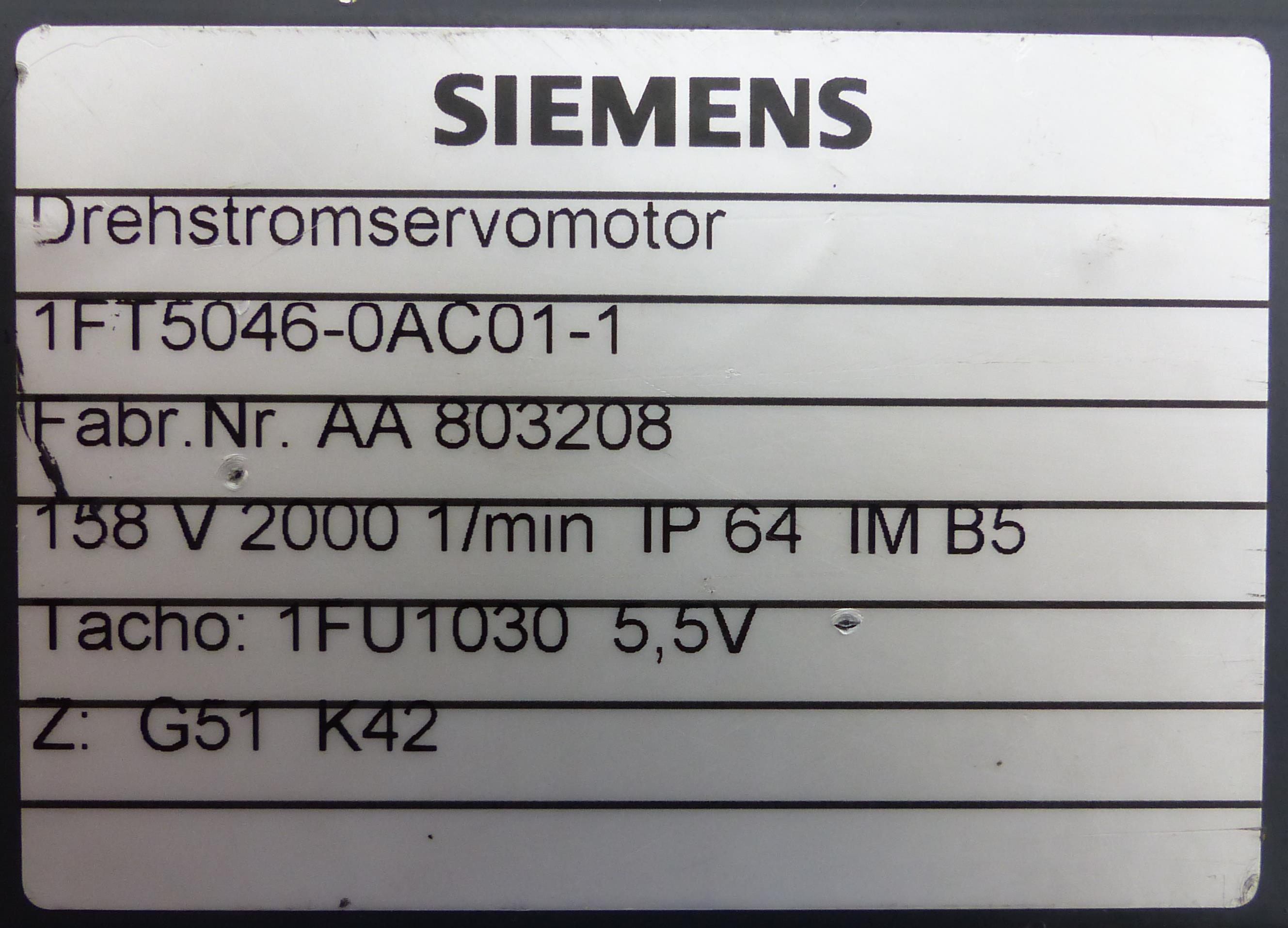 Drehstrom-Servomotor 1FT5046-0AC01-1 