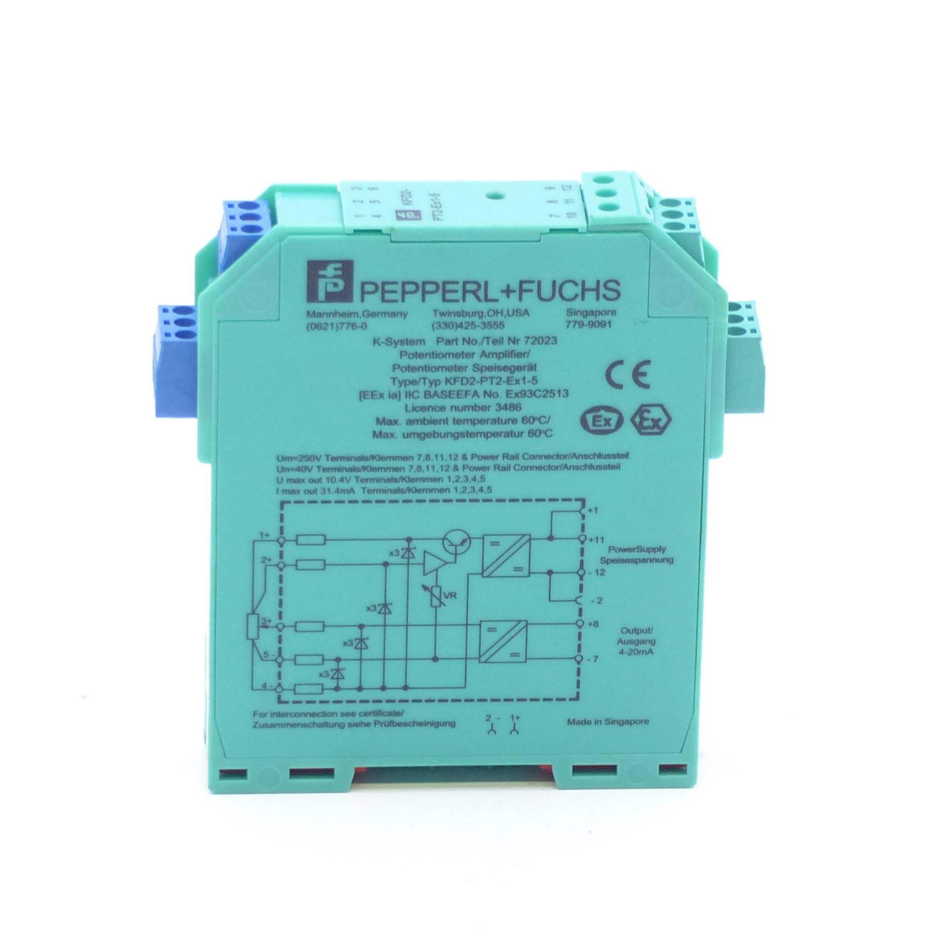 Potentiometermessumformer KFD2-PT2-EX1-5