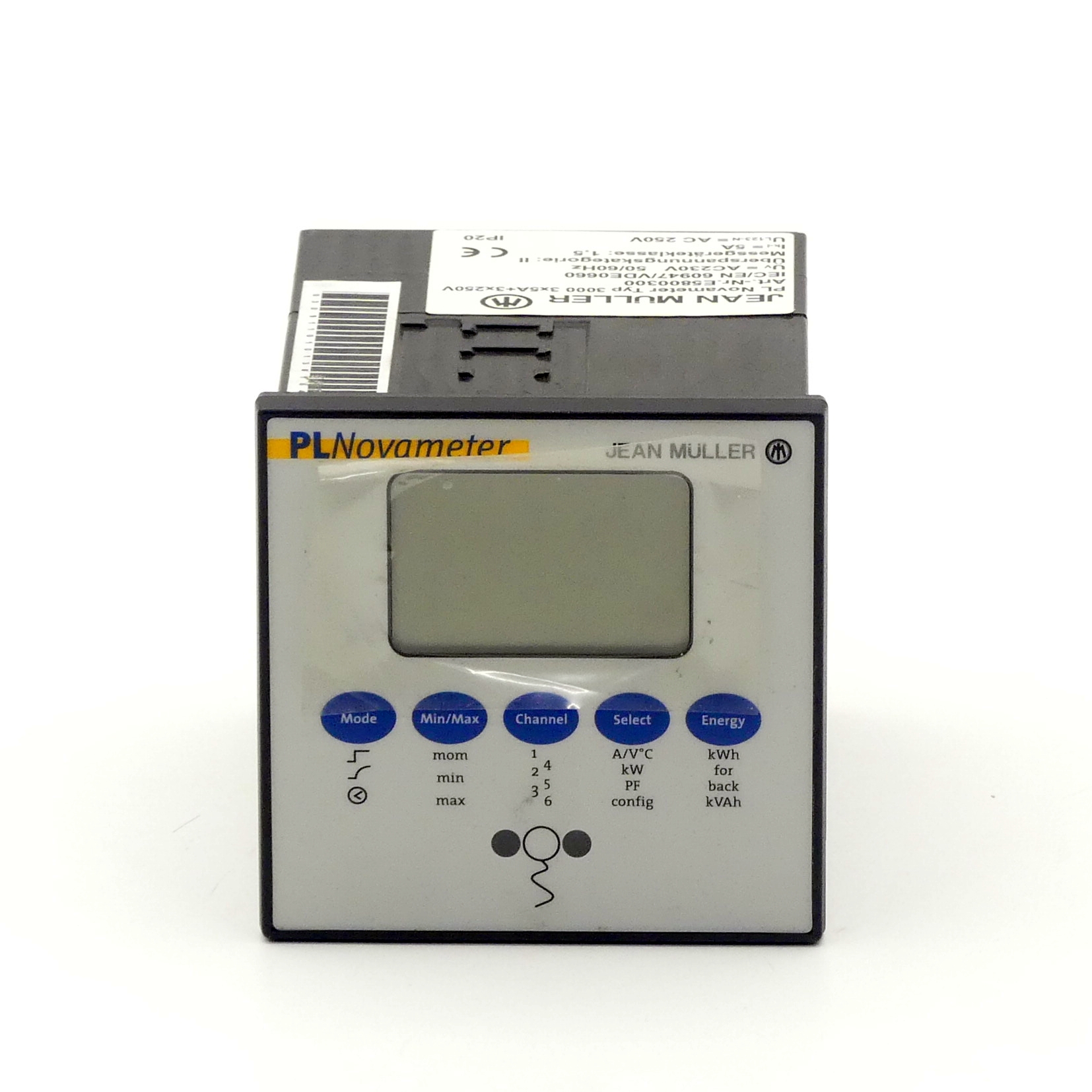 Panel mount meter PL Novameter 3000 3x5A + 3x250V 