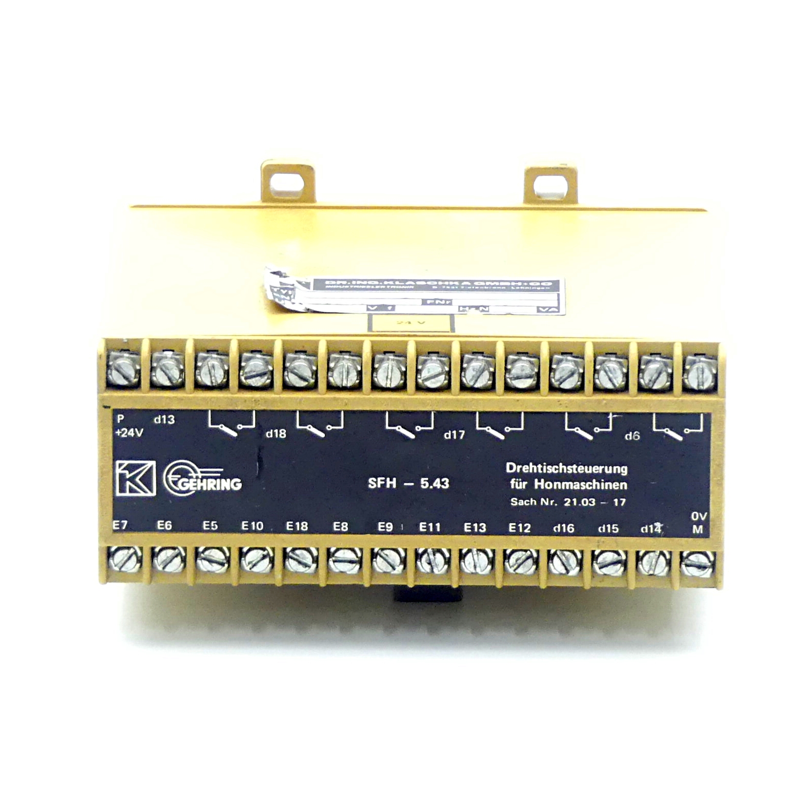 Turntable control for honing machine SFH - 5.43