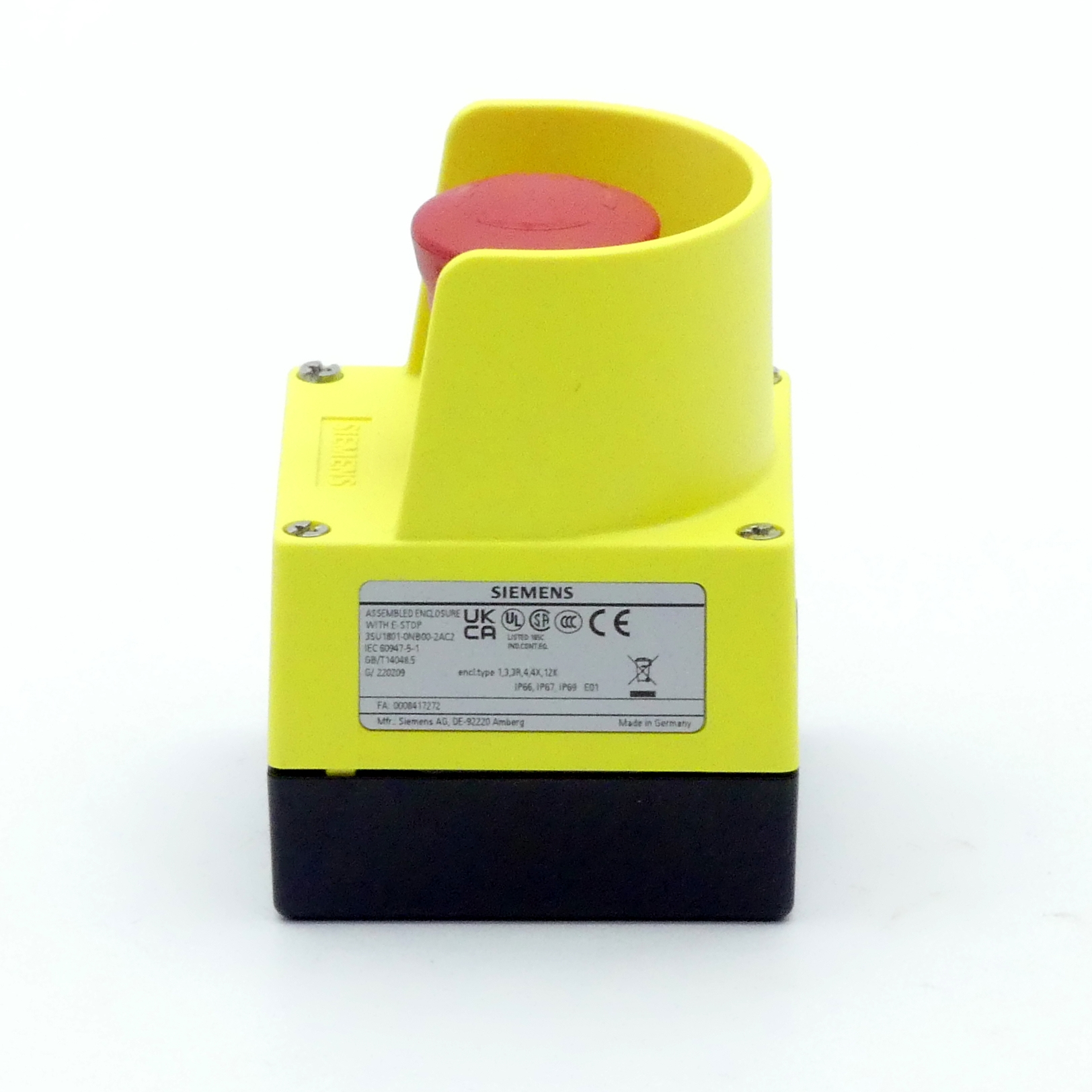 Pilztaster im Gehäuse Gelb IEC 60947-5-1 