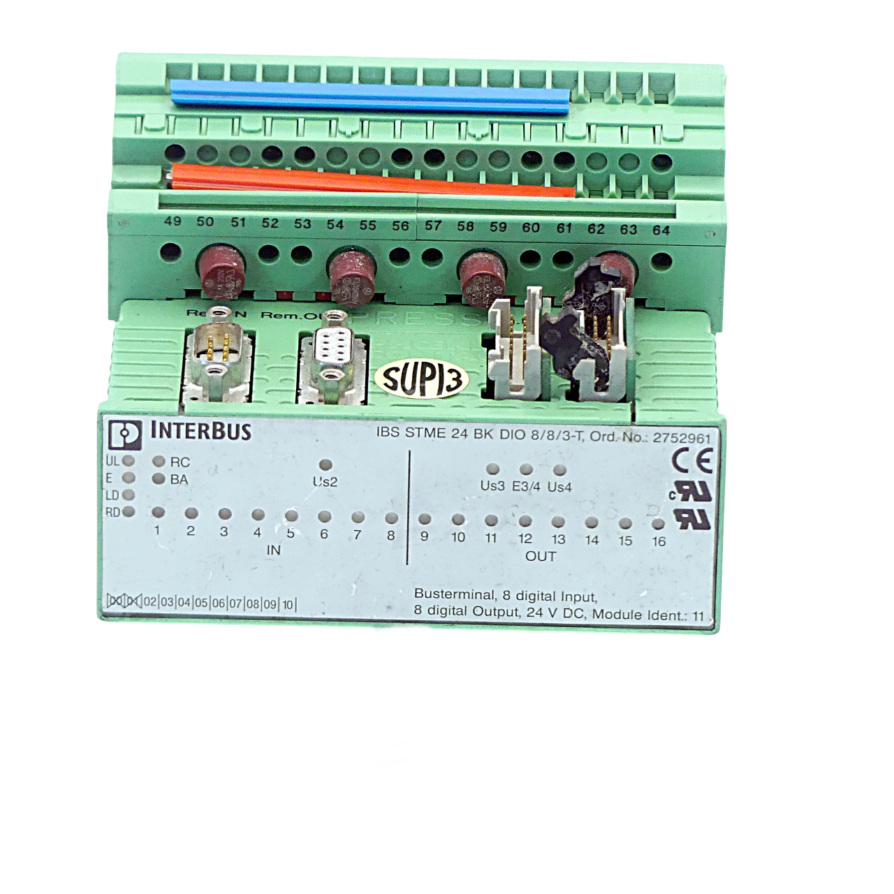 Anschlussblockschnittstellenmodul IBS STME 24 BK DIO 8/8/3-T
