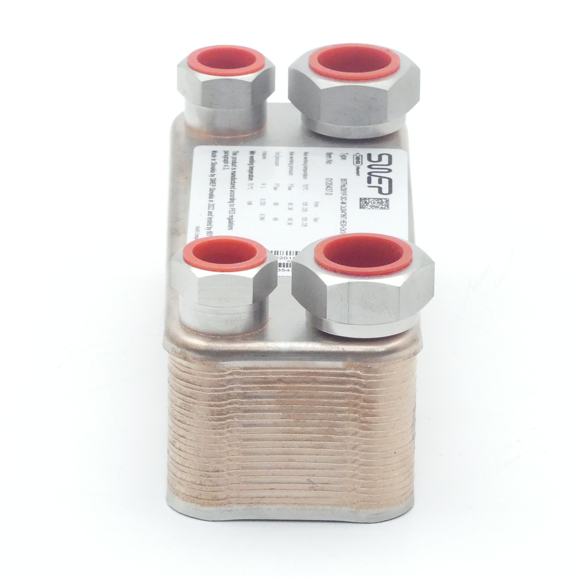 Plate heat exchanger B5THx20/1P-SC-M 2x3/4"INT HEX+2x1/2"INT HEX 