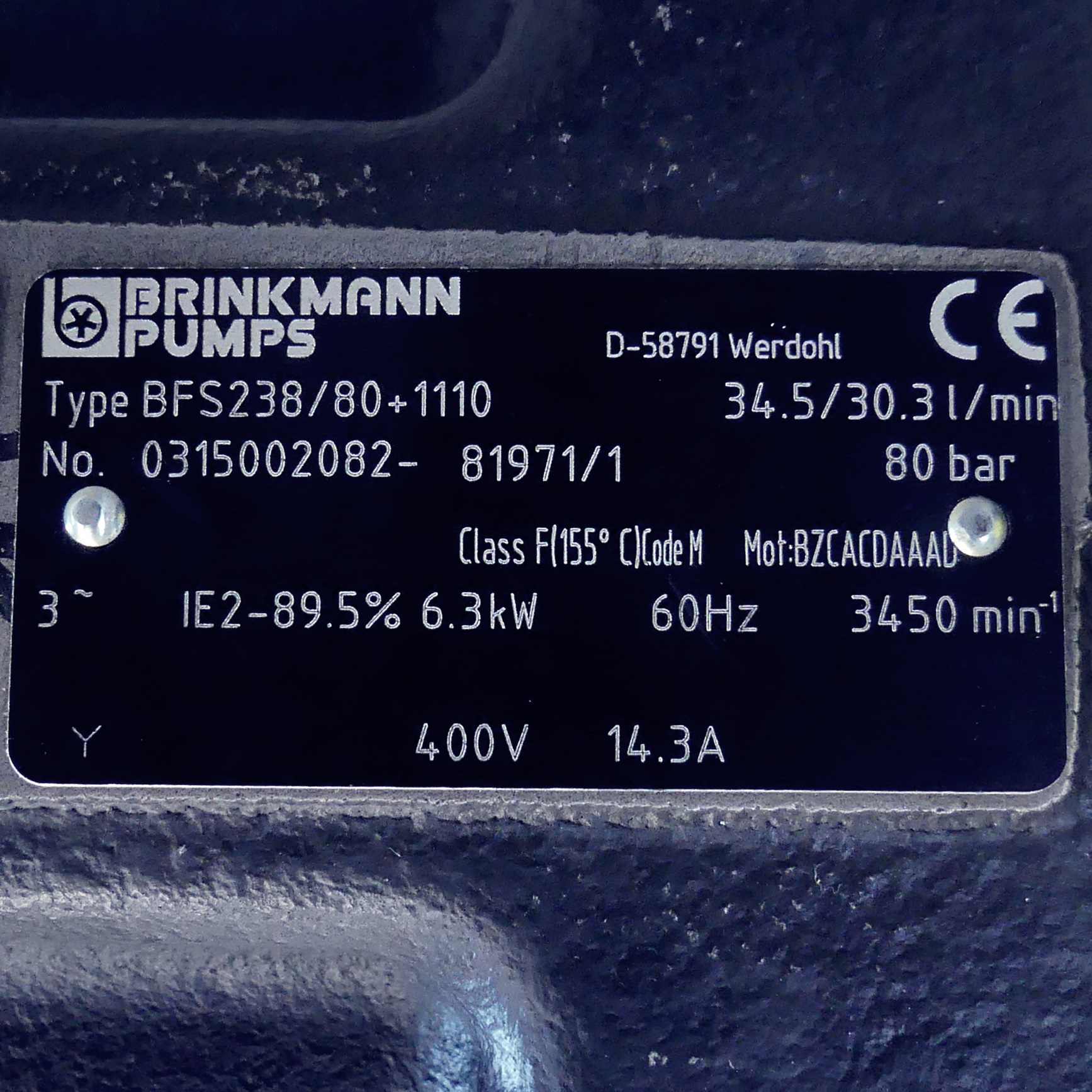 Schraubenspindelpumpe BFS238/80+1110
