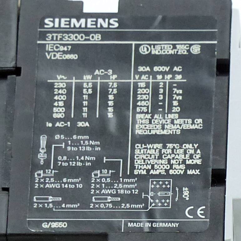 Schütz /Contactor 3TF33 00 