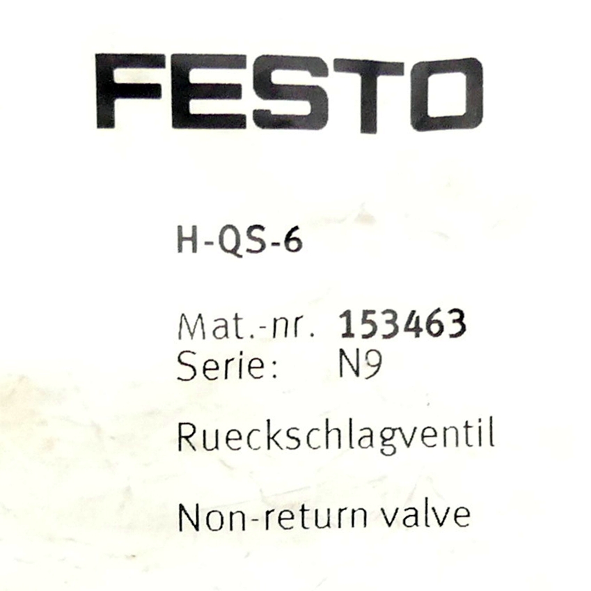 Rückschlagventil H-QS-6 