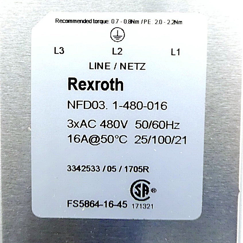 Netzfilter NFD03.1-480-016 