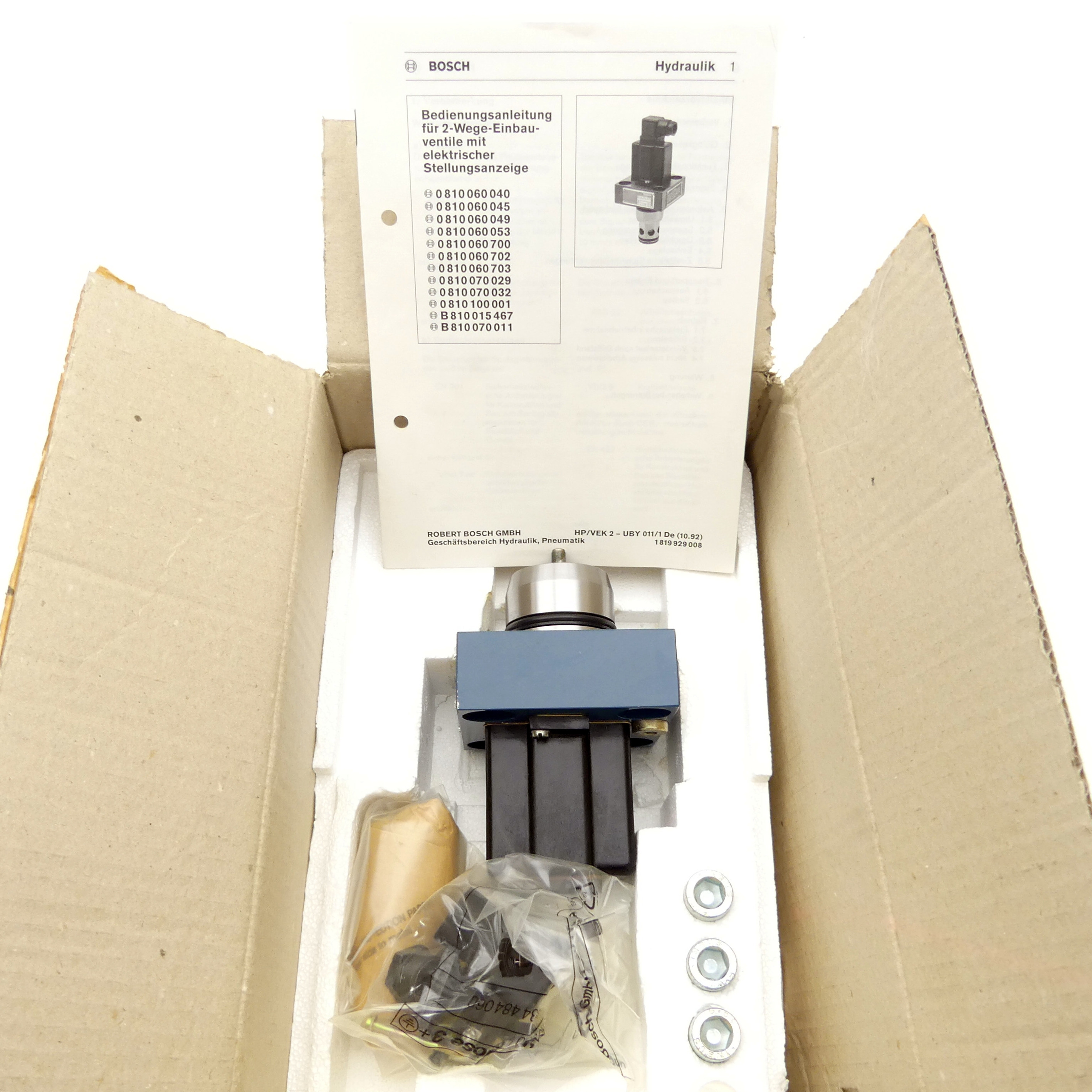 2-way cartridge valve