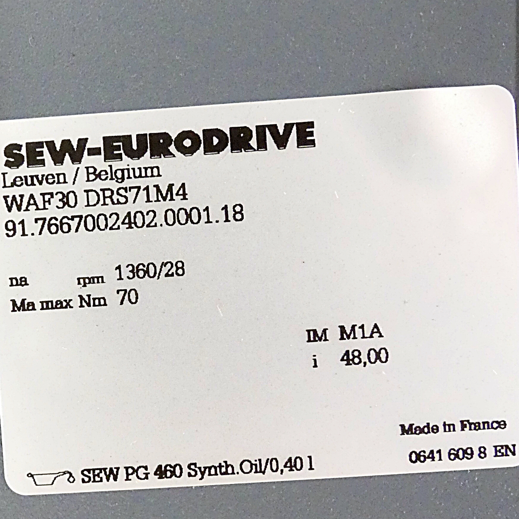Getriebemotor WAF30 DRS71M4