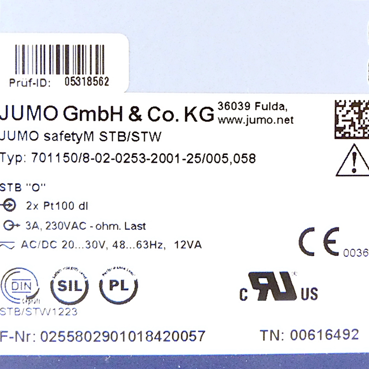 JUMO safety safety temperature limiter and monitor