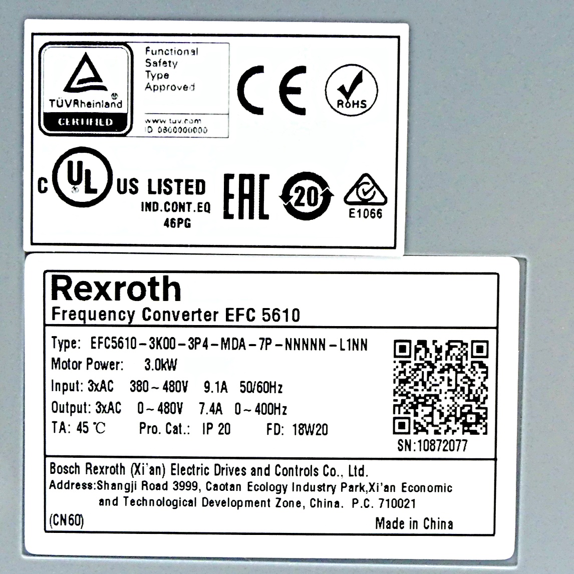 Frequency converter EFC5610-3K00-3P4-MDA-7P-NNNNN-L1NN 