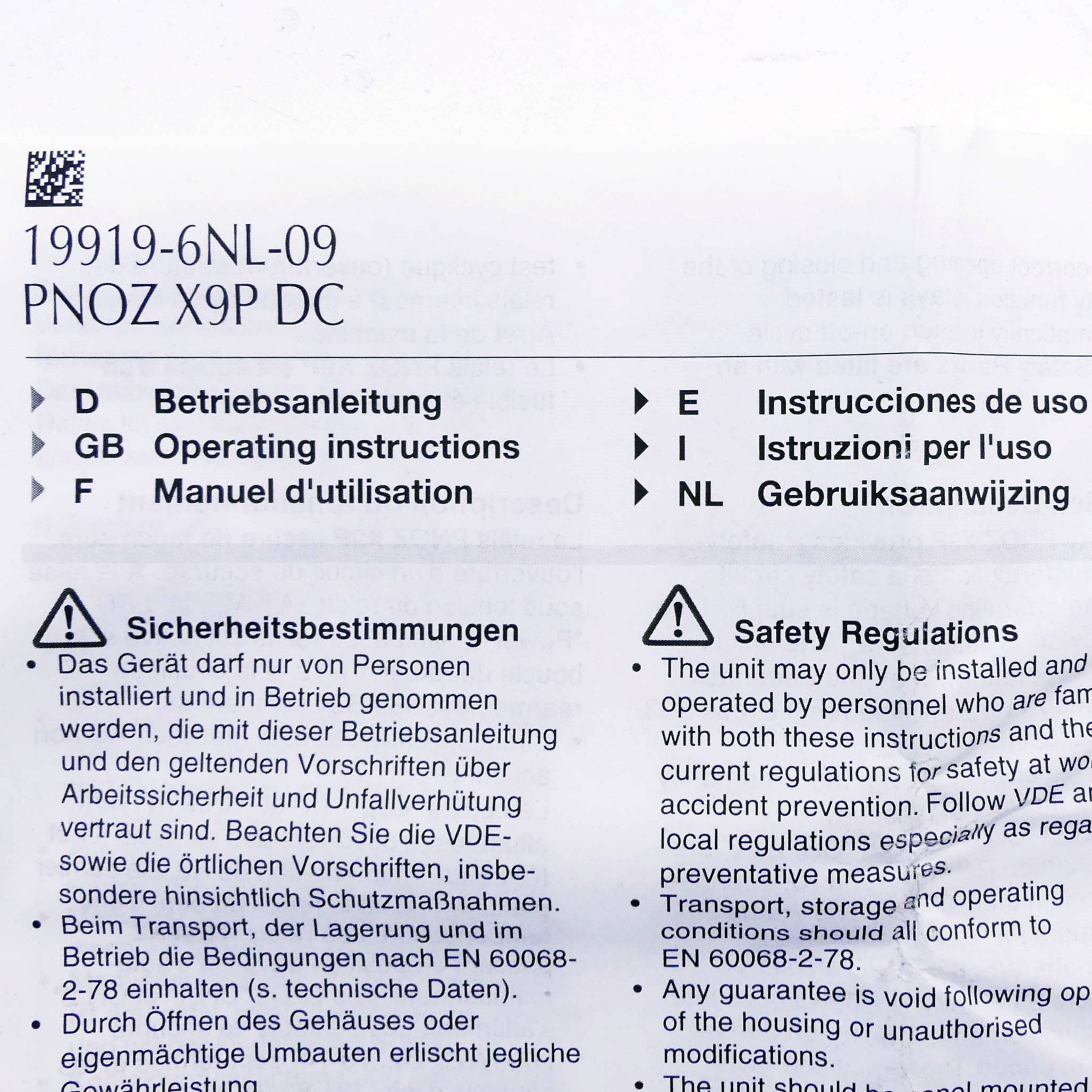 Sicherheitsrelais PNOZ X9P  