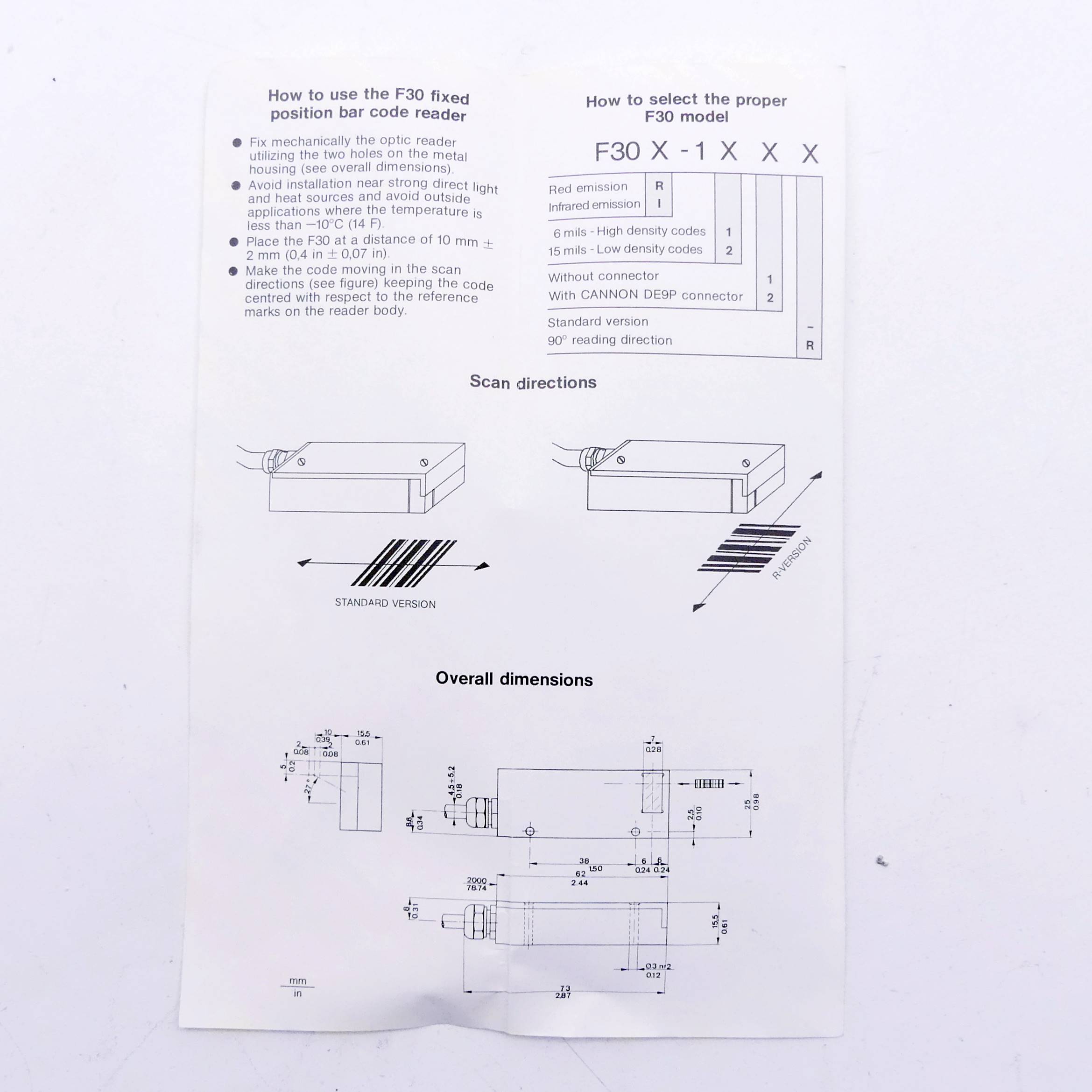 Barcodescanner F301-111 