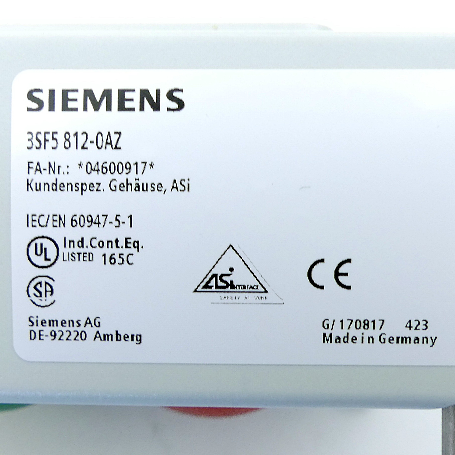 AS interface complete device 3SF5 812-0AZ